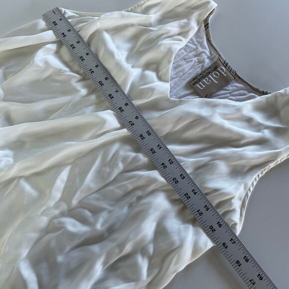 Dolan Top Womens Small White Satin V Neck Gathered Asymmetrical Anthropologie - Picture 8 of 12